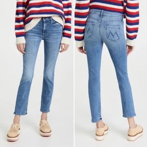 Mother Denim the Mid Rise Dazzler Straight Ankle in We the Animals Wash Size 28